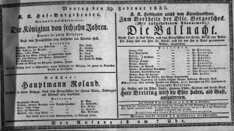Theaterzettel (Oper und Burgtheater in Wien) 18360229 Seite: 1