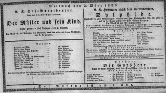 Theaterzettel (Oper und Burgtheater in Wien) 18360302 Seite: 1