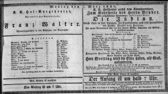 Theaterzettel (Oper und Burgtheater in Wien) 18360307 Seite: 1