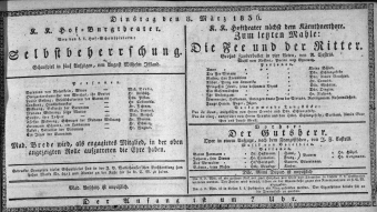 Theaterzettel (Oper und Burgtheater in Wien) 18360308 Seite: 1