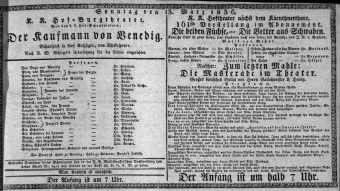 Theaterzettel (Oper und Burgtheater in Wien) 18360313 Seite: 1