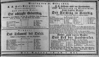 Theaterzettel (Oper und Burgtheater in Wien) 18360321 Seite: 1