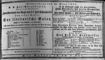 Theaterzettel (Oper und Burgtheater in Wien) 18360324 Seite: 1