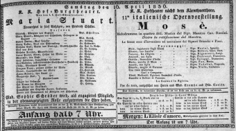 Theaterzettel (Oper und Burgtheater in Wien) 18360416 Seite: 1