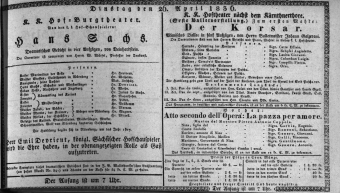 Theaterzettel (Oper und Burgtheater in Wien) 18360426 Seite: 1