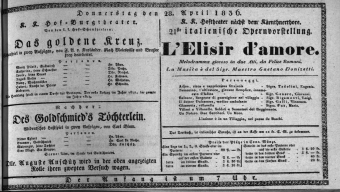 Theaterzettel (Oper und Burgtheater in Wien) 18360428 Seite: 1
