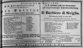 Theaterzettel (Oper und Burgtheater in Wien) 18360429 Seite: 1