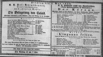 Theaterzettel (Oper und Burgtheater in Wien) 18360506 Seite: 1