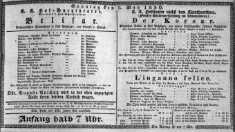 Theaterzettel (Oper und Burgtheater in Wien) 18360508 Seite: 1