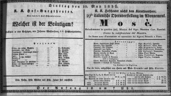 Theaterzettel (Oper und Burgtheater in Wien) 18360510 Seite: 1