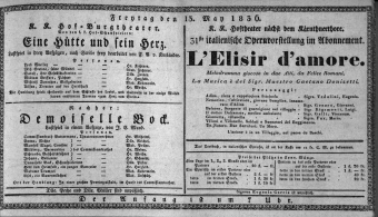 Theaterzettel (Oper und Burgtheater in Wien) 18360513 Seite: 1