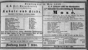 Theaterzettel (Oper und Burgtheater in Wien) 18360514 Seite: 1