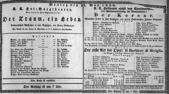 Theaterzettel (Oper und Burgtheater in Wien) 18360523 Seite: 1