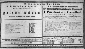 Theaterzettel (Oper und Burgtheater in Wien) 18360525 Seite: 1
