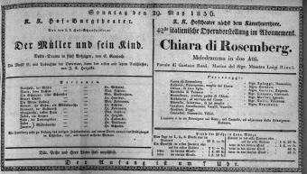 Theaterzettel (Oper und Burgtheater in Wien) 18360529 Seite: 1
