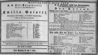 Theaterzettel (Oper und Burgtheater in Wien) 18360605 Seite: 1