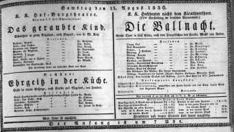 Theaterzettel (Oper und Burgtheater in Wien) 18360813 Seite: 1