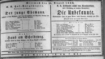 Theaterzettel (Oper und Burgtheater in Wien) 18360824 Seite: 1