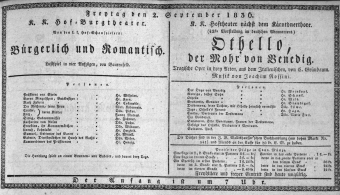 Theaterzettel (Oper und Burgtheater in Wien) 18360902 Seite: 1