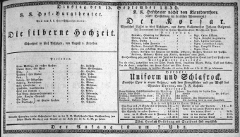 Theaterzettel (Oper und Burgtheater in Wien) 18360913 Seite: 1