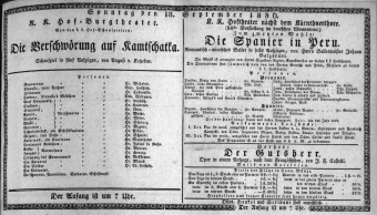Theaterzettel (Oper und Burgtheater in Wien) 18360918 Seite: 1