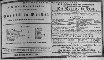 Theaterzettel (Oper und Burgtheater in Wien) 18360928 Seite: 1