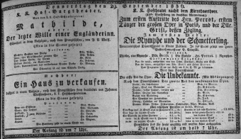 Theaterzettel (Oper und Burgtheater in Wien) 18360929 Seite: 1