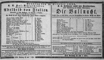 Theaterzettel (Oper und Burgtheater in Wien) 18361016 Seite: 1