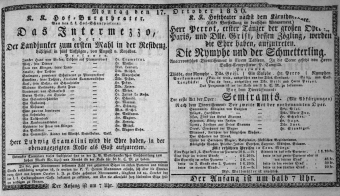 Theaterzettel (Oper und Burgtheater in Wien) 18361017 Seite: 1
