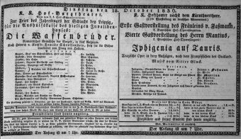 Theaterzettel (Oper und Burgtheater in Wien) 18361018 Seite: 1
