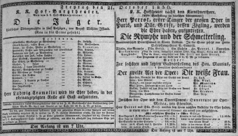 Theaterzettel (Oper und Burgtheater in Wien) 18361021 Seite: 1
