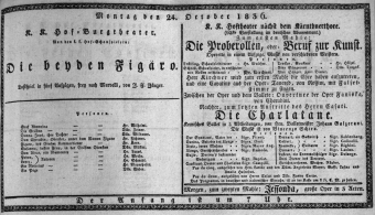 Theaterzettel (Oper und Burgtheater in Wien) 18361024 Seite: 1