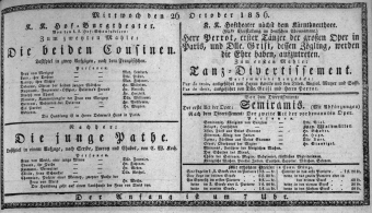Theaterzettel (Oper und Burgtheater in Wien) 18361026 Seite: 1