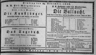 Theaterzettel (Oper und Burgtheater in Wien) 18361129 Seite: 1
