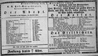 Theaterzettel (Oper und Burgtheater in Wien) 18361201 Seite: 1