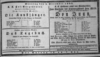Theaterzettel (Oper und Burgtheater in Wien) 18361204 Seite: 1