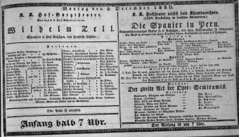 Theaterzettel (Oper und Burgtheater in Wien) 18361205 Seite: 1