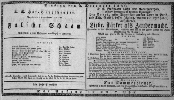 Theaterzettel (Oper und Burgtheater in Wien) 18361206 Seite: 1