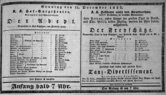 Theaterzettel (Oper und Burgtheater in Wien) 18361211 Seite: 1