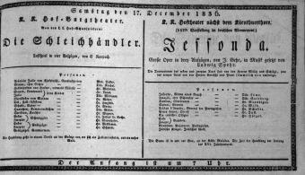 Theaterzettel (Oper und Burgtheater in Wien) 18361217 Seite: 1