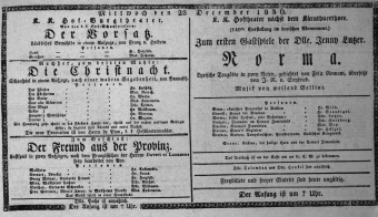 Theaterzettel (Oper und Burgtheater in Wien) 18361228 Seite: 1