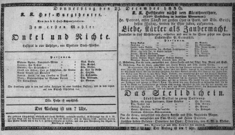 Theaterzettel (Oper und Burgtheater in Wien) 18361229 Seite: 1