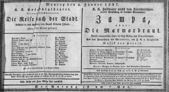 Theaterzettel (Oper und Burgtheater in Wien) 18370102 Seite: 1