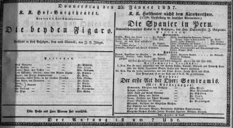 Theaterzettel (Oper und Burgtheater in Wien) 18370126 Seite: 1
