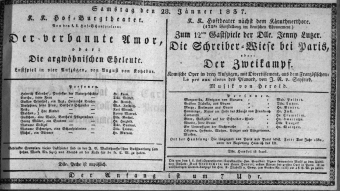 Theaterzettel (Oper und Burgtheater in Wien) 18370128 Seite: 1
