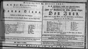 Theaterzettel (Oper und Burgtheater in Wien) 18370129 Seite: 1