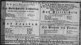 Theaterzettel (Oper und Burgtheater in Wien) 18370131 Seite: 1