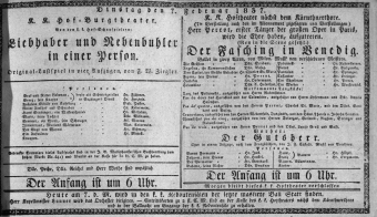 Theaterzettel (Oper und Burgtheater in Wien) 18370207 Seite: 1