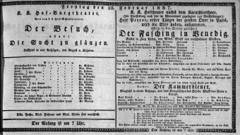 Theaterzettel (Oper und Burgtheater in Wien) 18370210 Seite: 1