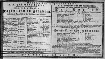 Theaterzettel (Oper und Burgtheater in Wien) 18370211 Seite: 1